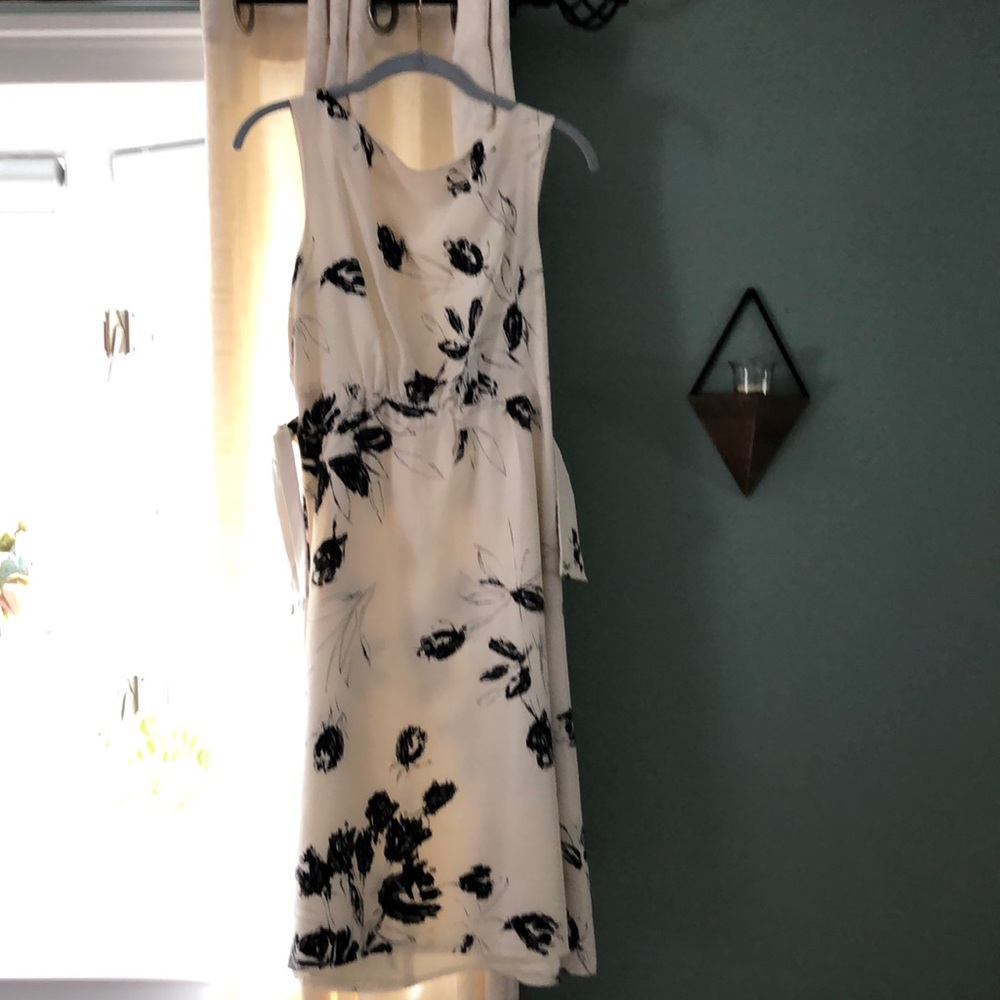 Black and off white floral dress